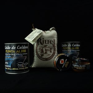 pack pour paella paellaland aux fruits de mer, bouillon traditionnel et riz de valence avec extrait de crevettes rouges